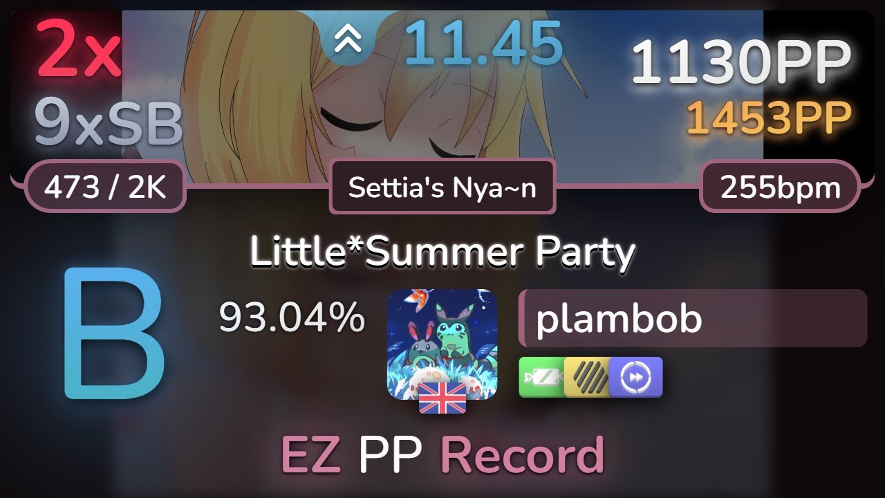 11.4⭐ plambob | Votch feat. Mitani Nana - Little*Summer Party [Settia's] +EZHDDT 93.04% | 1130pp 2❌