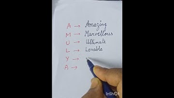 writing name AMULYA @art