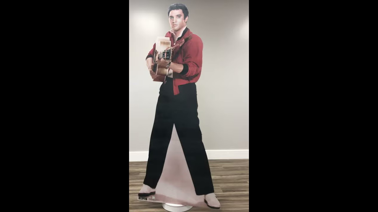 Figurine Géante Carton Elvis Presley Avec Guitare - 186 X 101 Cm - Décoration Rock'n'Roll