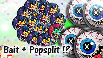 Agar.io BAIT+POPSPLIT! MOBILE DESTROYING TEAMS / 45.000K MASS GAMEPLAY!