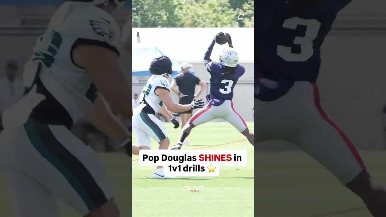 Pop Douglas with some great plays to open practice 🔥 #patriots #eagles #nfl