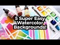 5 SUPER EASY Watercolor Backgrounds for Cards + NEW Water Media from Waffle Flower