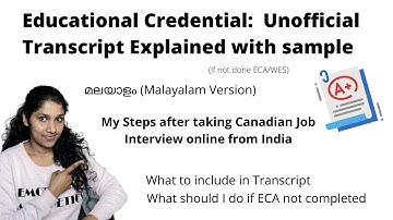 Unofficial Transcript (Education Credential: until receiving ECA/WES) - My steps for a Canadian job