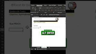 Como quebrar texto no Excel com ALT + ENTER
