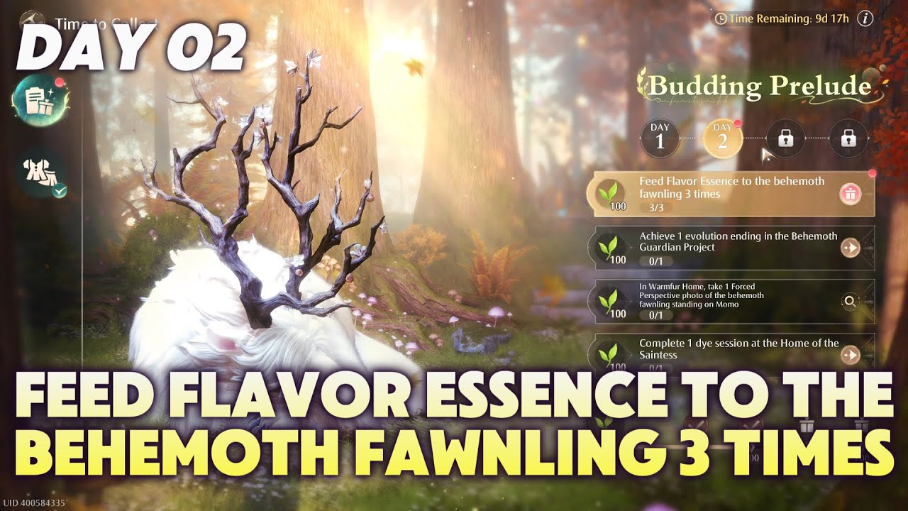 Feed Flavor Essence to the Behemoth Fawnling 3 times | Infinity Nikki