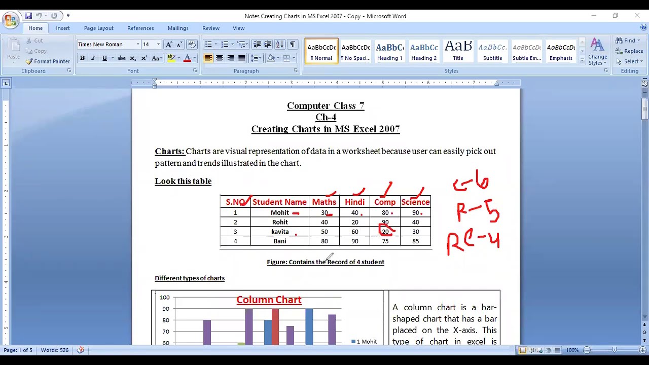Computer Class 7: Ch 4 Charts in MS Excel Introduction 1 - YouTube
