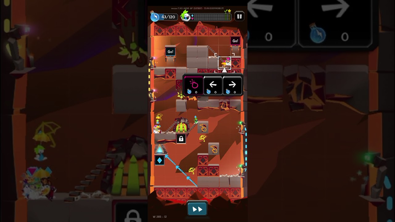 Lemmings W 385 - 12. Walkthrough. (72. Flamespire)