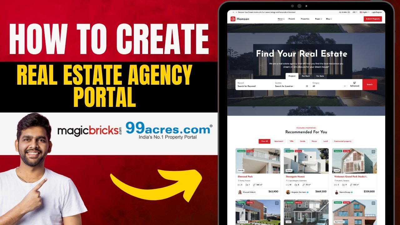 How to make a Real Estate Portal website in 5 MIN like 99acres in 2026