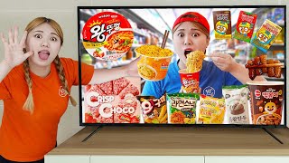 Mukbang Fire Spicy Noodle Tteokbokki 컵라면 아기상어 떡볶이 TV 속 편의점 음식 먹방 Convenience Store food | HIU 하이유