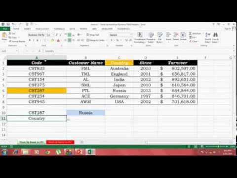 Excel Lesson 1 - Vlook Up based on Dynamic Field Headers