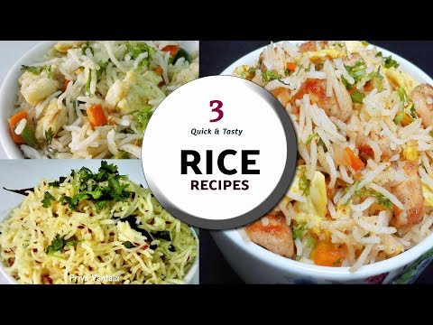 3 Quick & Tasty Rice Recipes || Egg, Chicken & Jeera Rices