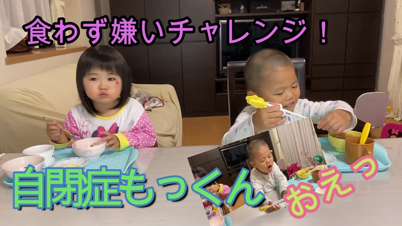 【自閉症】兄妹で食わず嫌いにチャレンジ♪偏食克服？