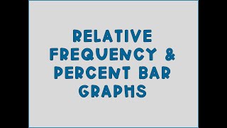 Relative Frequency and Percent Bar Graphs