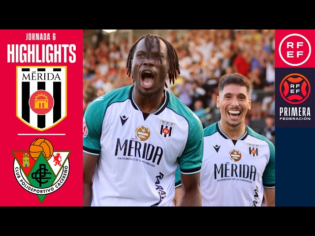 Resumen #PrimeraFederación | AD Mérida 2-0 CP Cacereño | Jornada 6 | Temporada 2026/2027