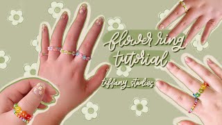 how to make beaded flower rings | Seed Bead DIY/ tutorial | studio vlog | tiffany_studies