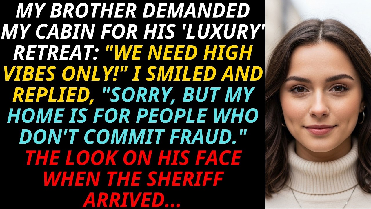 My Brother Demanded My Cabin For “Luxury Vibes” — I Said “Not For Fraud” As The Sheriff Knocked