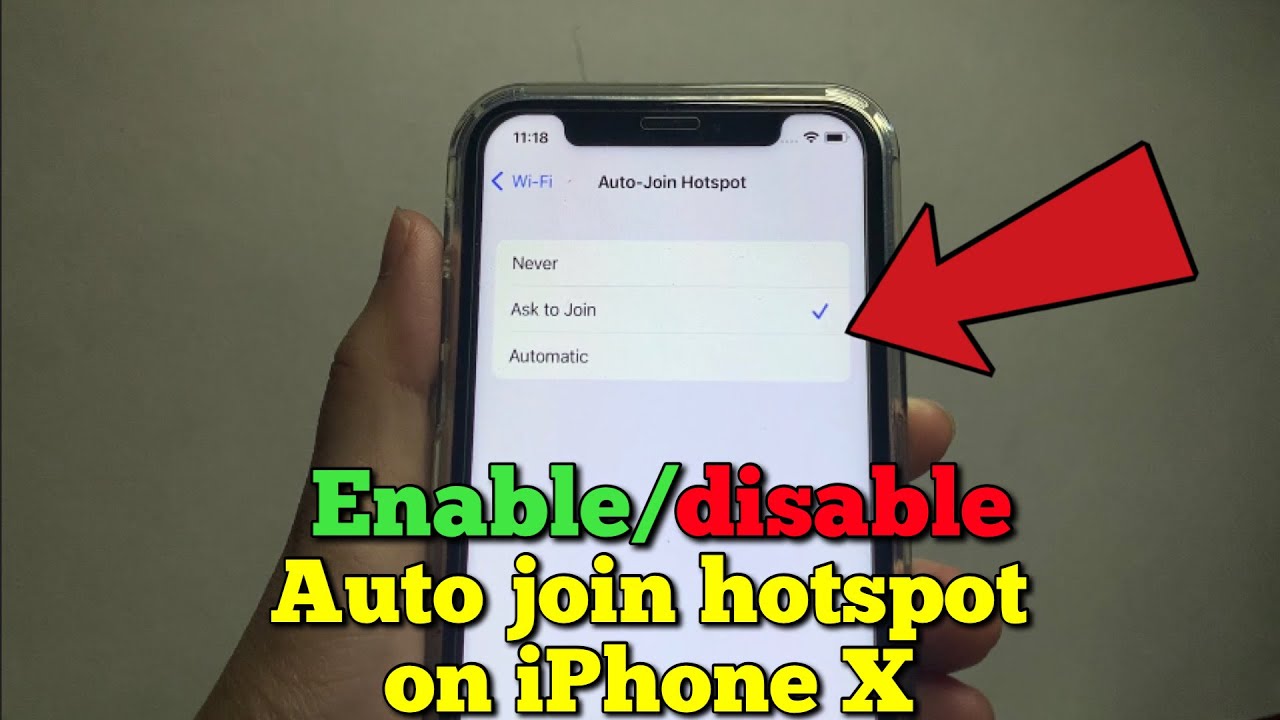 How to enable or disable auto join hotspot on iPhone X YouTube