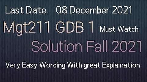 Mgt211 gdb solution 2021| Mgt211 gdb solution fall 2021| Mgt211 gdb 1 solution| by Muhammad Saqib