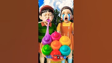 Squid Game AI Edible Slime Colorful Candy ASMR #squidgame #squidgame2 #ai #asmr