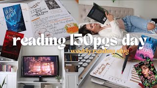 reading 1327 pages & finishing 4 books ll READING CHALLENGE VLOG - 150 pages per day - reading bujo
