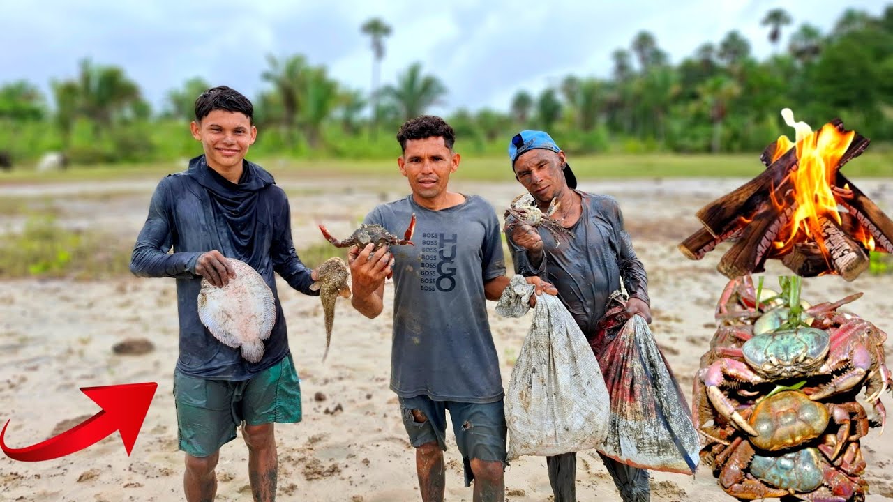 desafio e SOBREVIVÊNCIA em BUSCA dos MARISCOS veja A QUANTIDADE de caranguejos 🦀 🦀