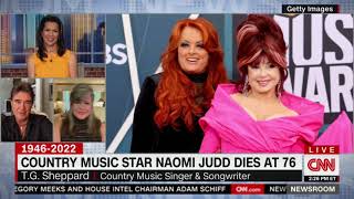 T.G. Sheppard talks with CNN along with friend Lorianne Crook about the loss of Naomi Judd