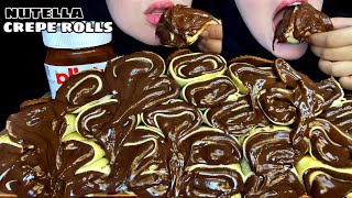 🍫ASMR NUTELLA CHOCO CREPE ROLLS MUKBANG 能多益可麗餅/ヌテラクレープ/كريب نوتيلا/누텔라 크레이프 screenshot 5