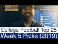 Week 5 College Football Top 25 Picks  2019 NCAAF Sports ...