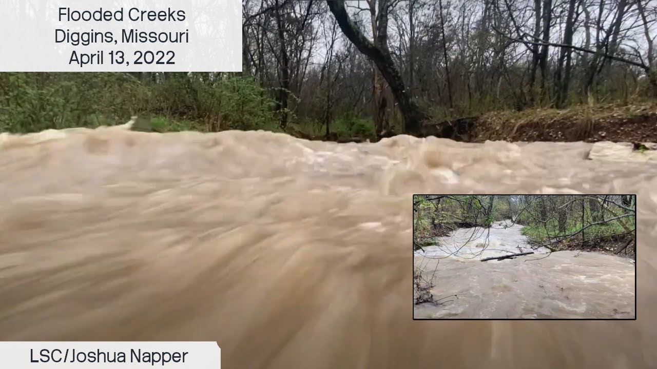 Wet Weather Creeks Flooding After Heavy Rains Diggins, Missouri YouTube