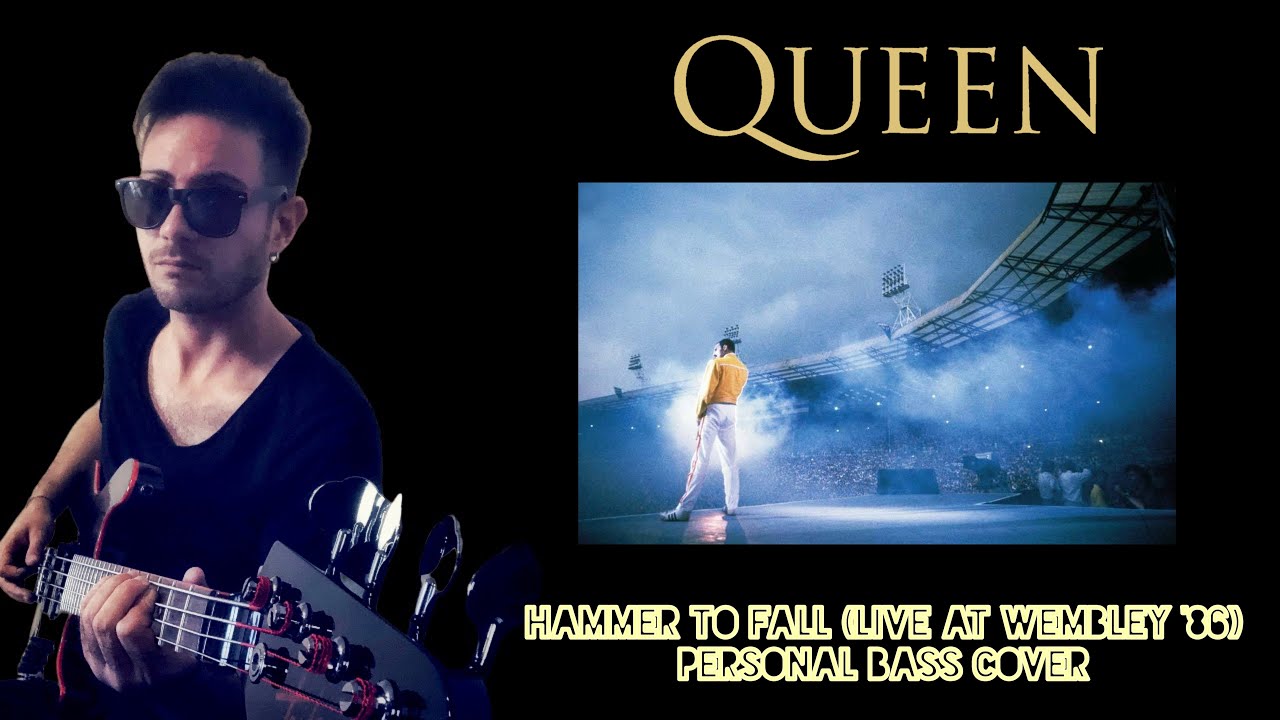 Queen - Hammer to Fall live at Wembley ‘86 (bass cover with Squier Precision 40th Anniversary Gold)