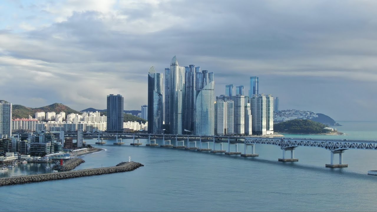 [Busan Travel #1] 부산 해운대 마린시티 드론영상 1080HD [Busan Haeundae Marin city of
