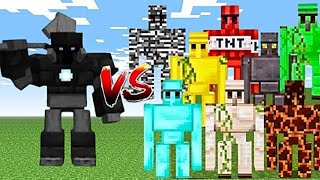 NAMELESS KNIGHT vs ALL GOLEMS MINECRAFT MOB BATTLE