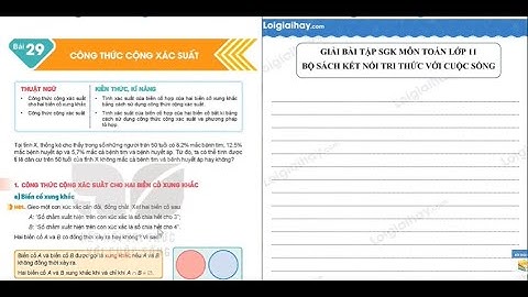 Bài 29 Chương 8. Công thức cộng xác suất - Toán 11 - Kết nối tri thức