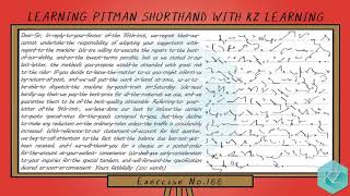 Exercise No.188 @ 100 WPM - Pitman Shorthand Dictation - KZ Learning