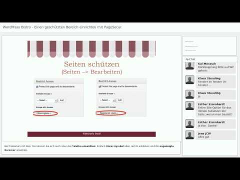 WordPress Bistro: Mit Page Security einen geschützten Bereich einrichten