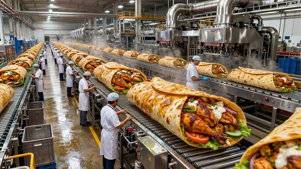 Inside the Chicken Shawarma Factory | From Raw Chicken to Perfect Wraps