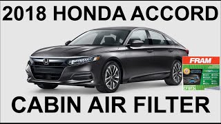 2018 Honda Accord Interior Cabin Air Filter Replacement 10th Generation Accord - EX-L 1 5L Turbo