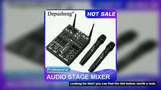 Audio Mixer 4 Channel High Power Amplifier Sound Mixing with Microphone Depusheng UF4-M Digital Boar