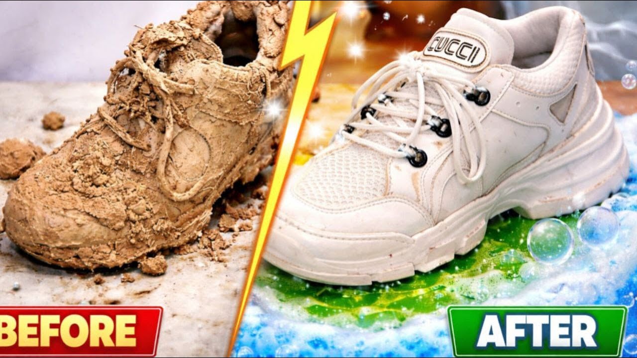 EXTREMELY Dirty Sneakers Cleaning | Satisfying Shoe Wash Transformation