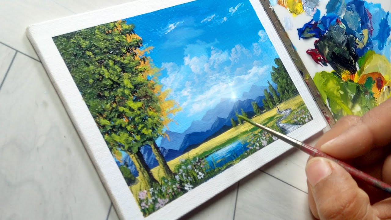 Beautiful Nature Landscape Painting by RavsArt