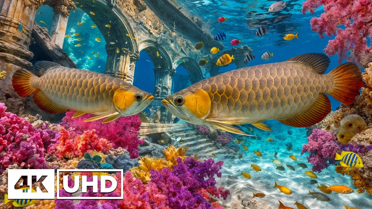 12 часов потрясающей расслабляющей музыки для аквариума, прекрасные коралловые рифы и спокойствие ок