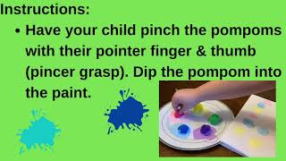 Painting with Pompoms: A fine motor & sensory activity!