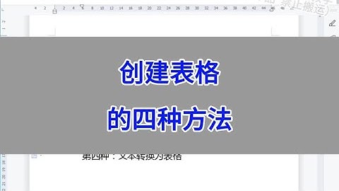 WPS Word：创建表格的四种方法。 #wps #excel #办公技巧