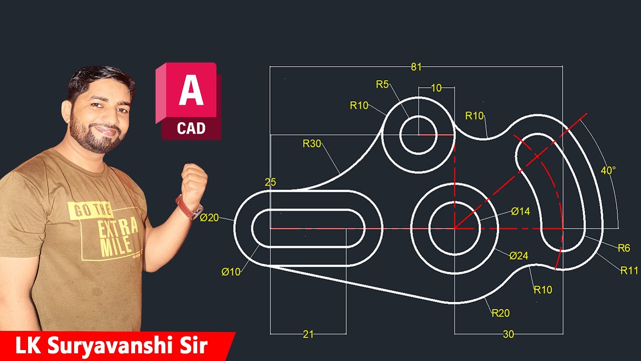 AutoCAD Practice Drawings For Mechanical in Hindi || 2D AutoCAD Drawing ...