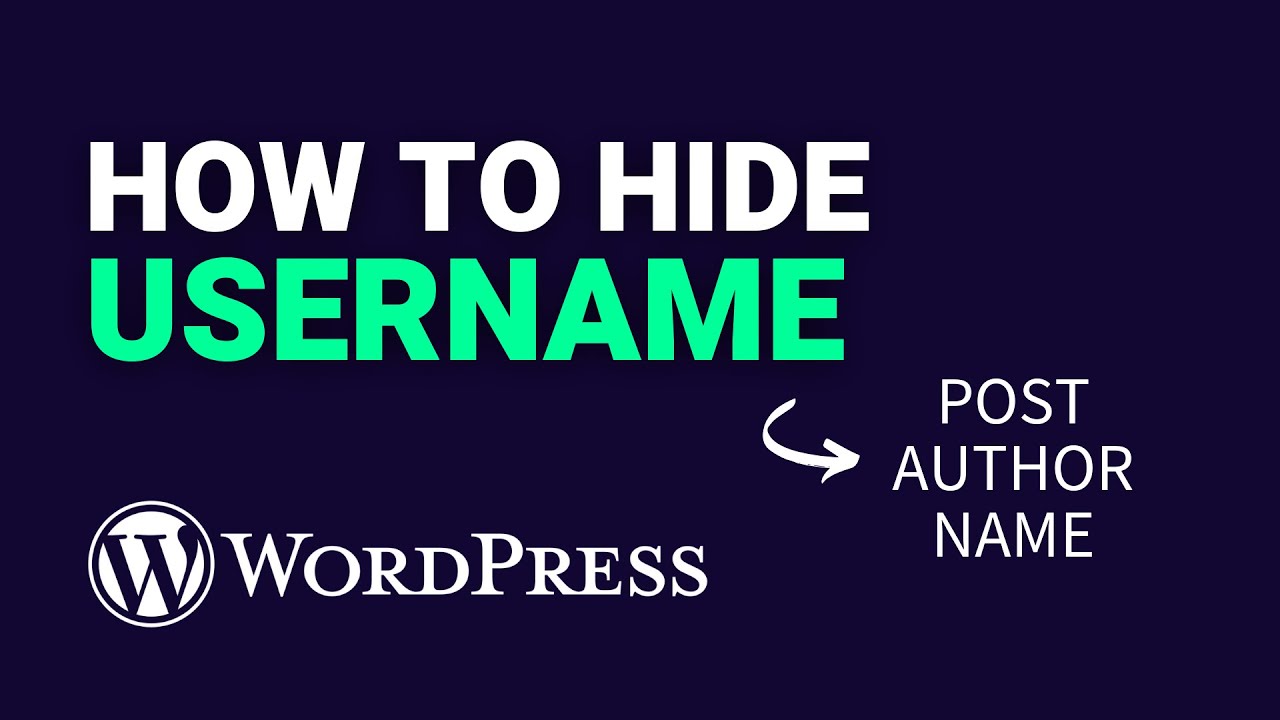How to Hide WordPress Username (Author Name) from HACKERS - YouTube