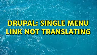 Drupal: Single menu link not translating