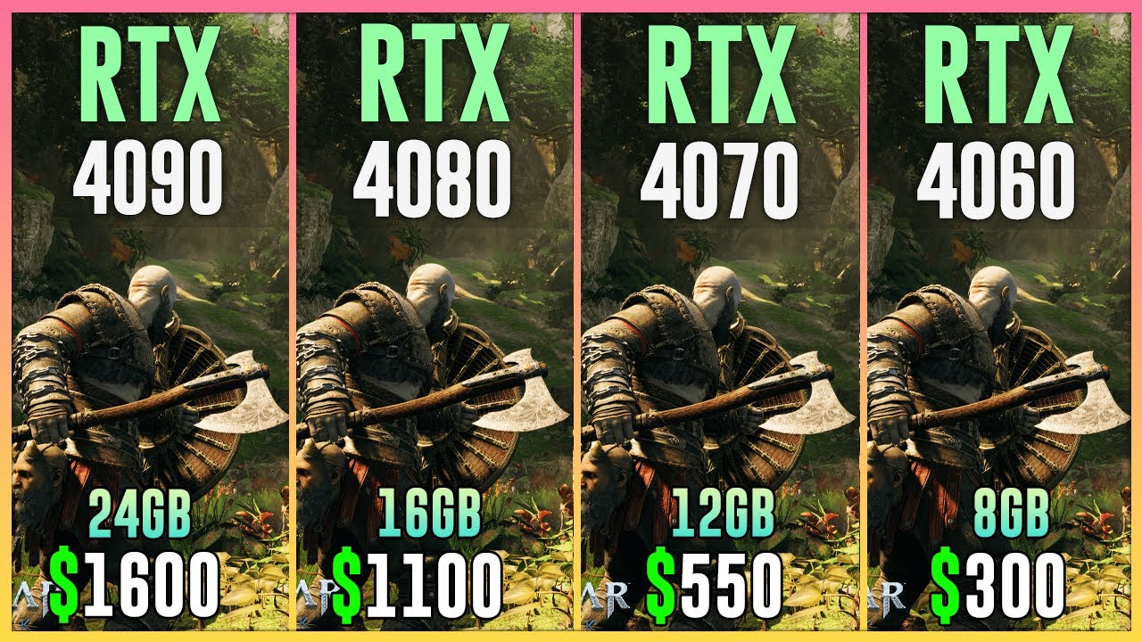 RTX 4090 vs RTX 4080 vs RTX 4070 vs RTX 4060 - Test in 12 Games