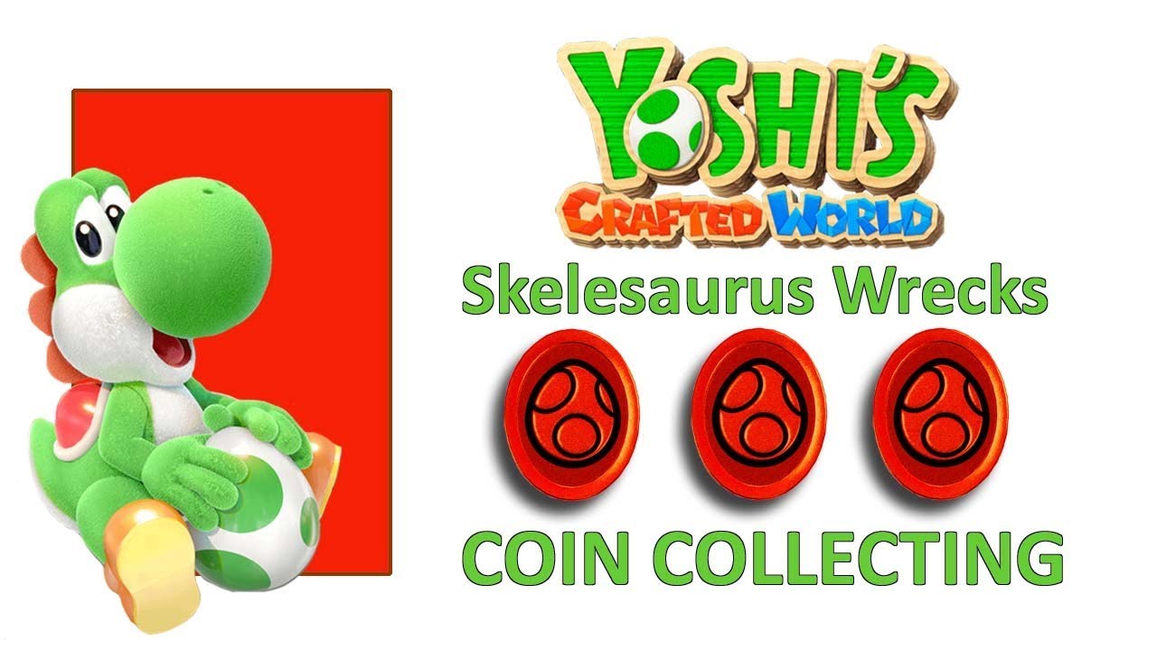Yoshi's Crafted World 20 Red Coins in Skelesaurus Wrecks - YouTube