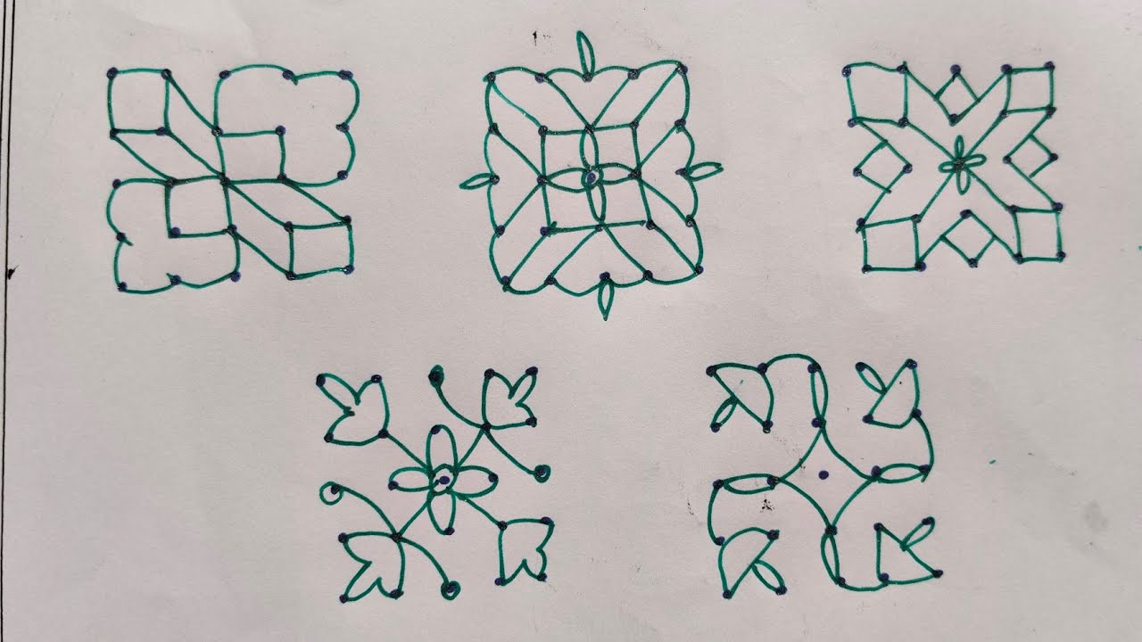 5*5 Easy Rangoli Designs | Daily Muggulu|Beginners Simple Rangoli | Kolam @Meghasrangolidesigns-z2f 