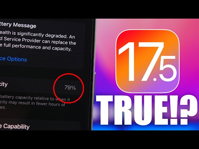 iOS 17.5 - iPhone Battery Health DROPS If You Update !? class=